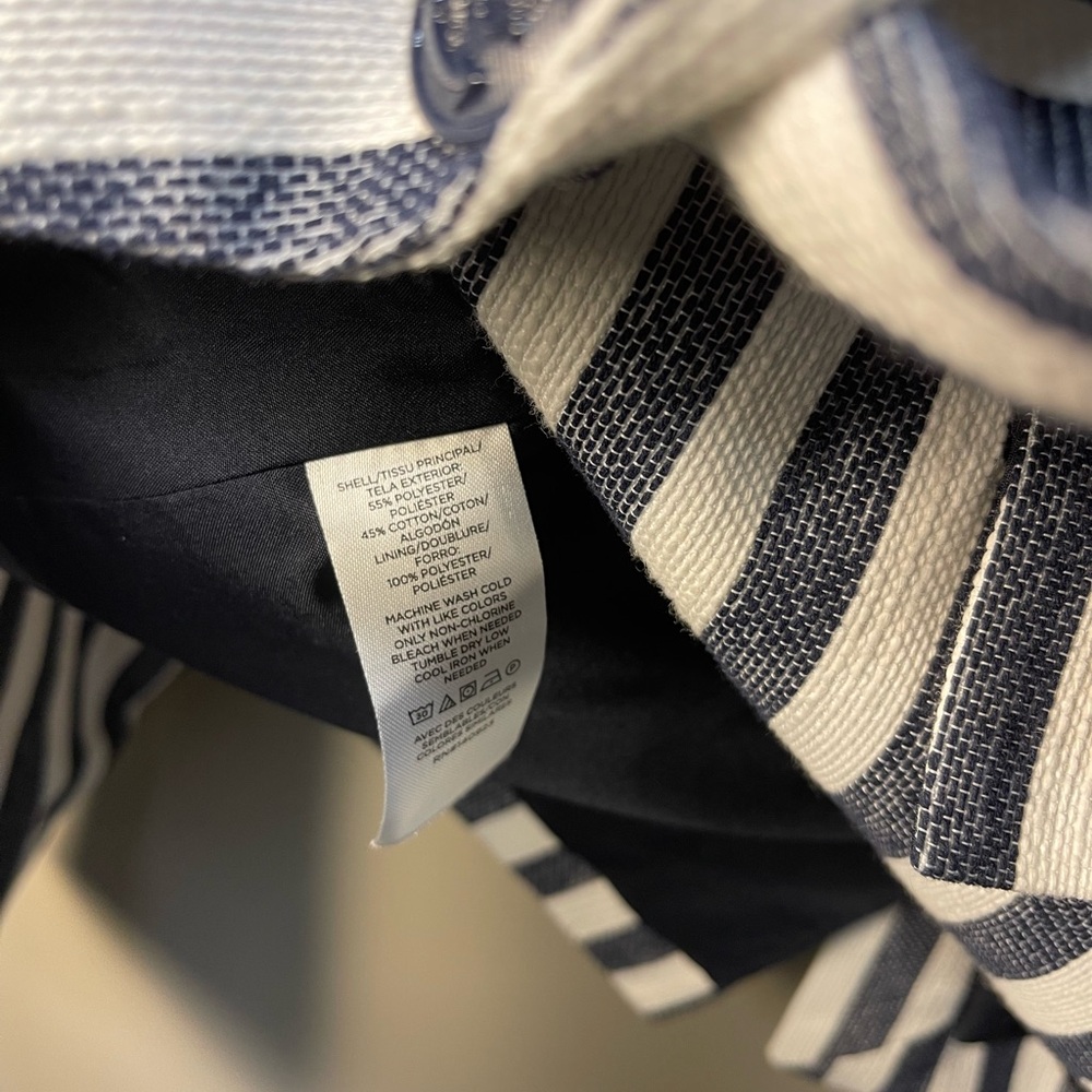 LOFT Nautical Navy and White Striped Women's Blazer - Picture 5 of 8